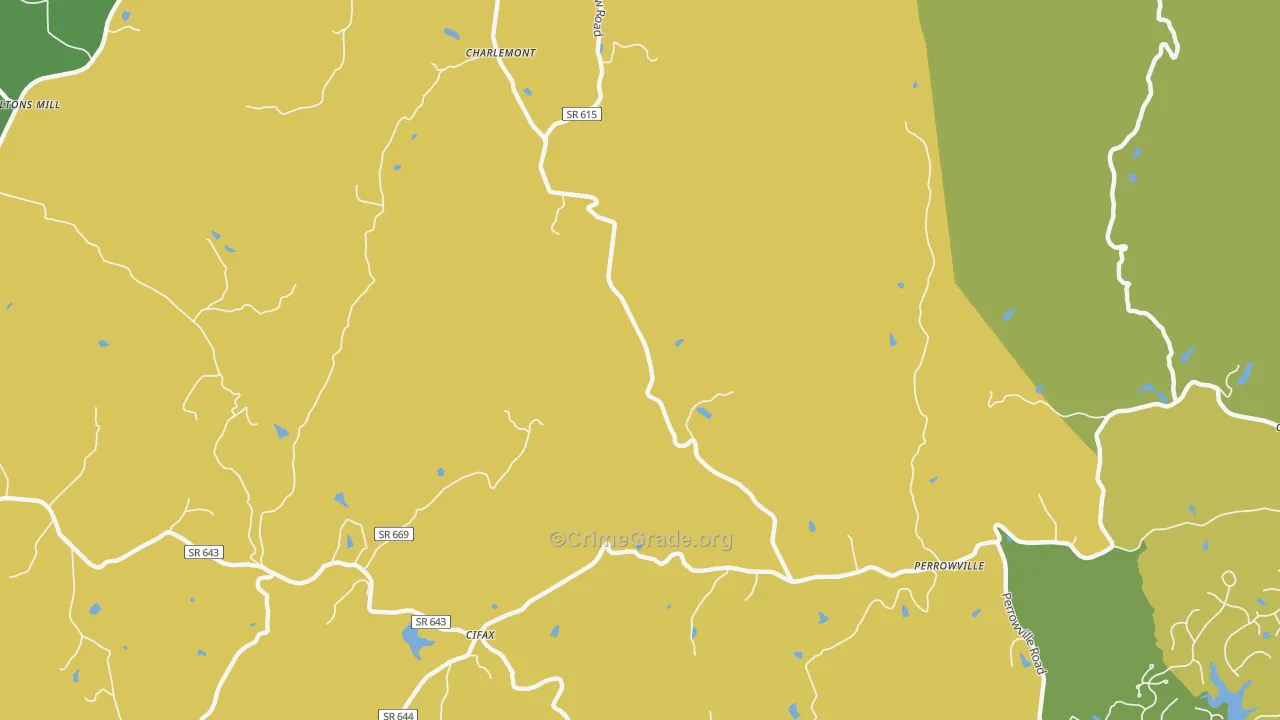 Charlemont, VA Map of Drug-Related Crime Rates