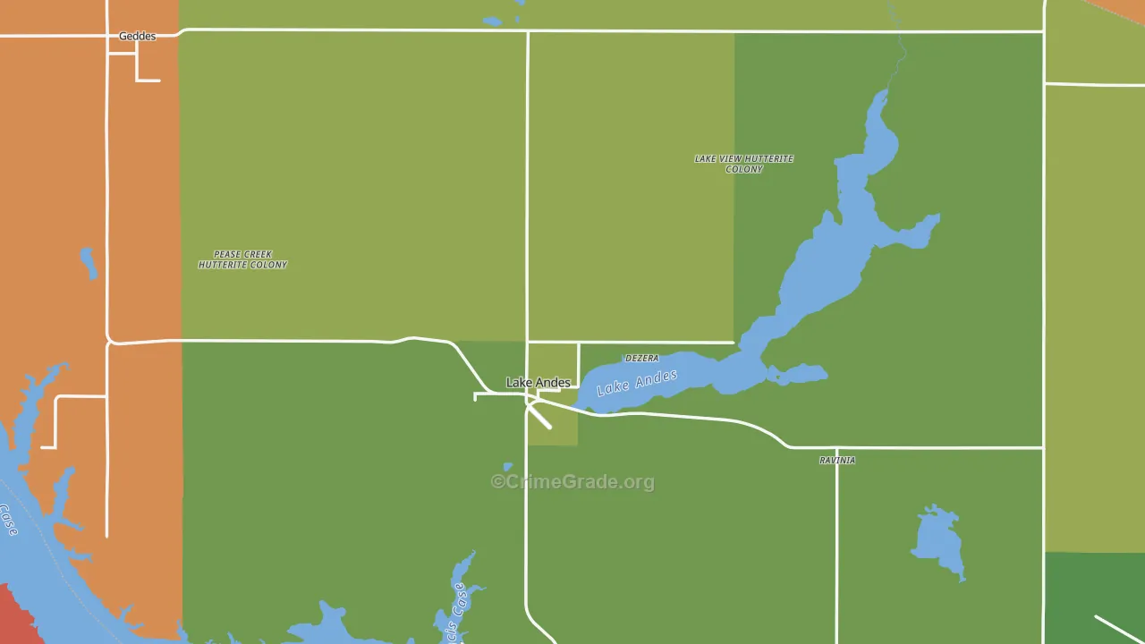 Charles Mix County, SD Map of Drug-Related Crime Rates