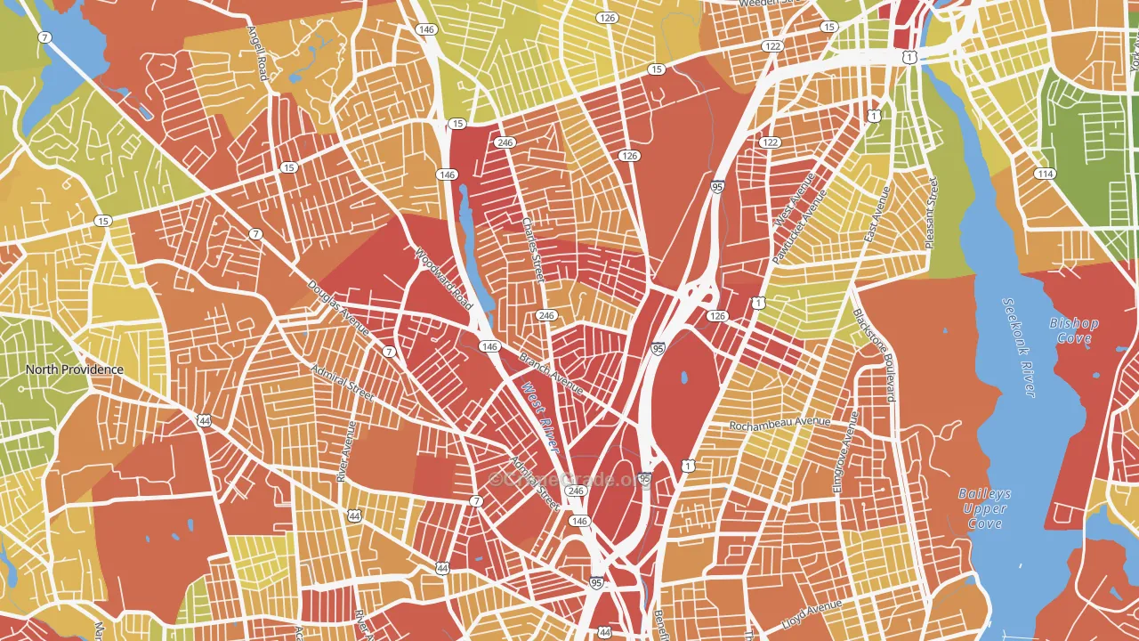 Charles, Providence, RI Map of Drug-Related Crime Rates