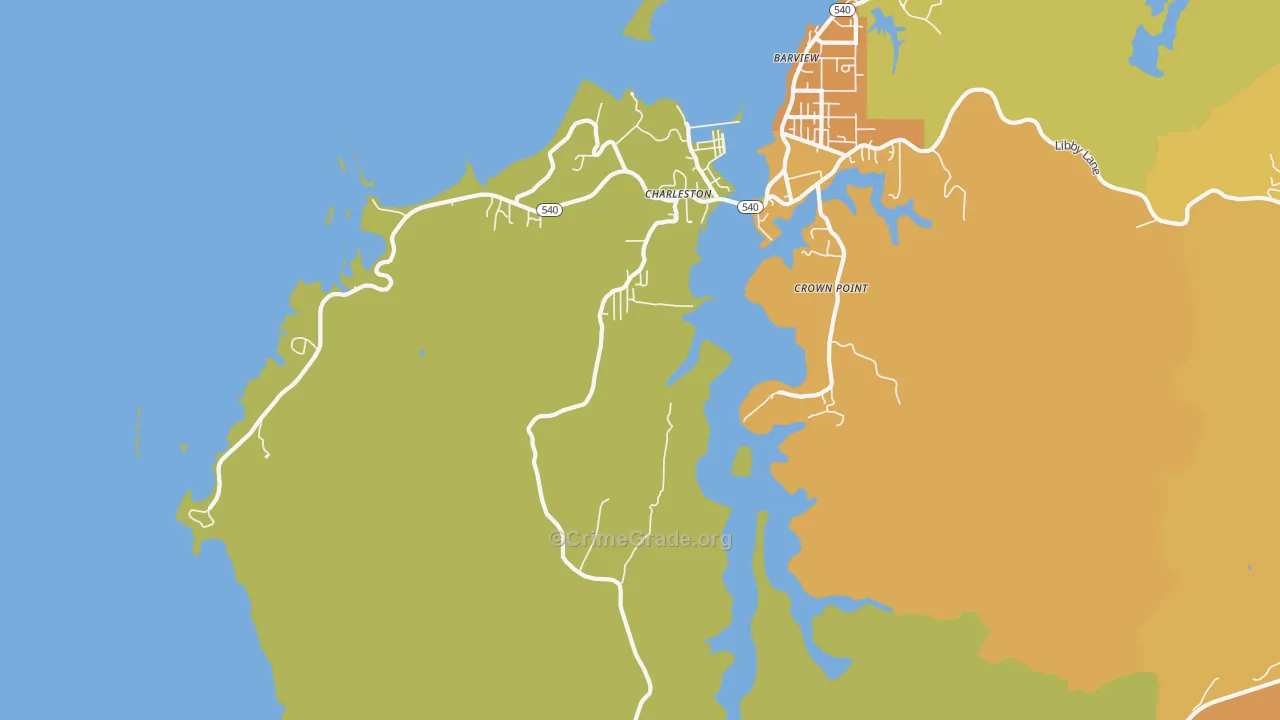 Charleston, OR Map of Drug-Related Crime Rates