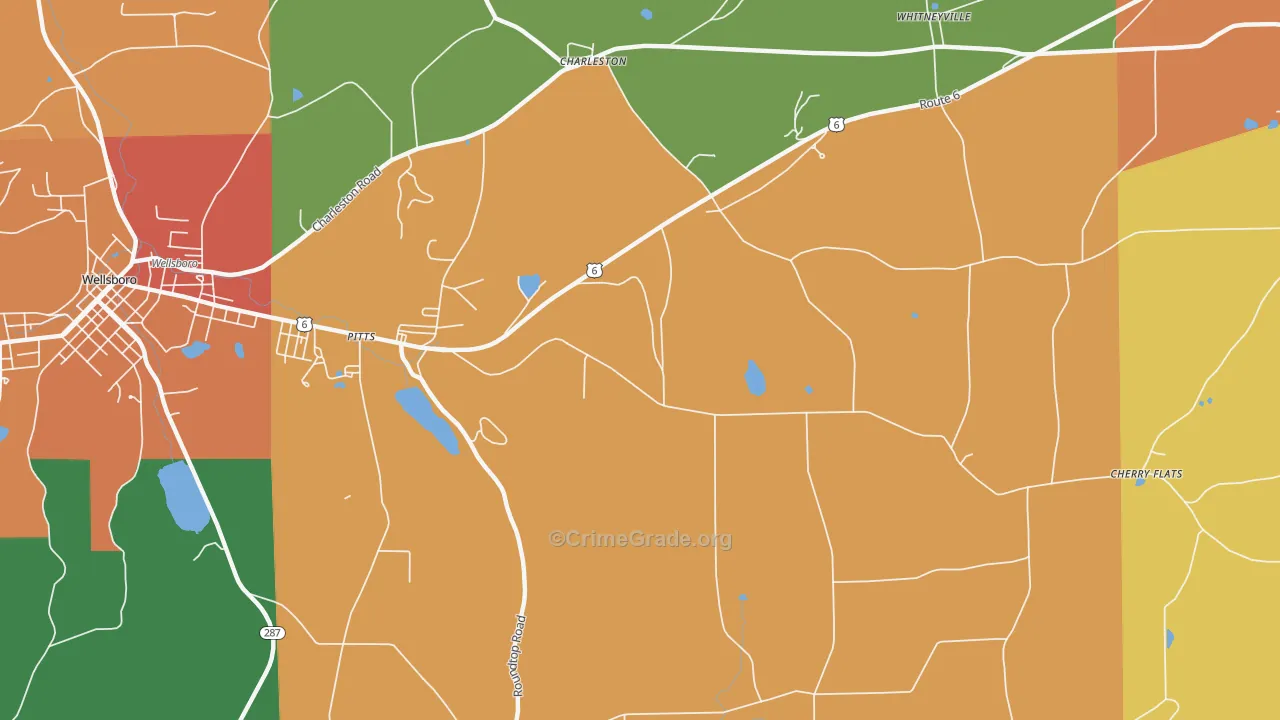 Charleston, PA Map of Drug-Related Crime Rates