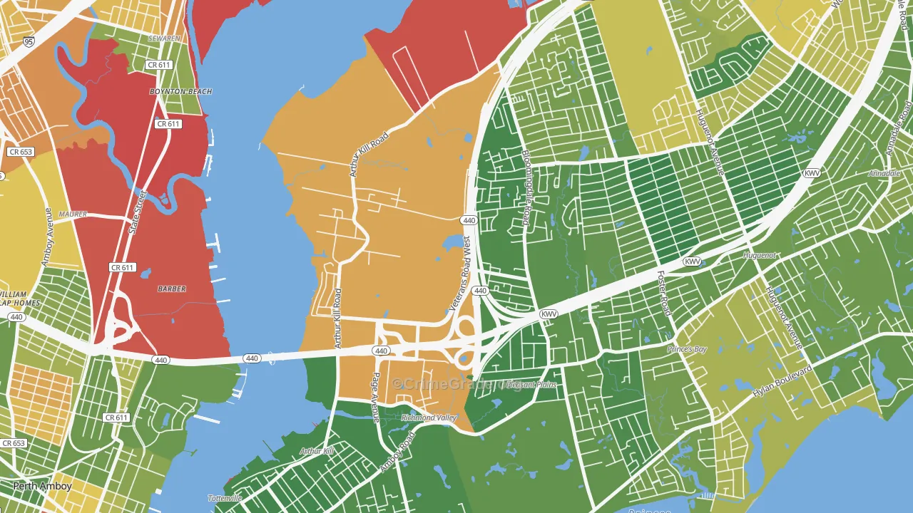 Charleston, Staten Island, NY Map of Drug-Related Crime Rates