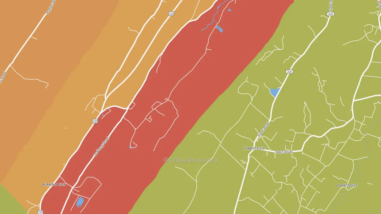 Charlesville, PA Map of Drug-Related Crime Rates