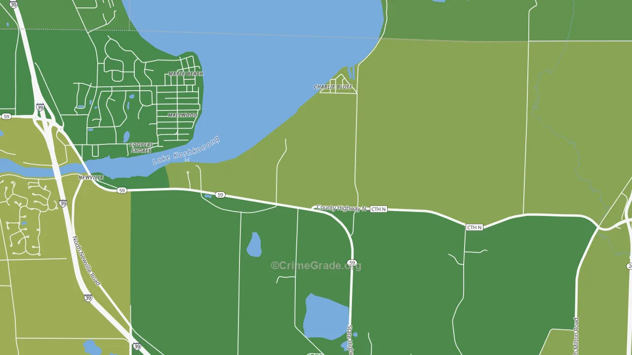 Charlie Bluff, WI Map of Drug-Related Crime Rates