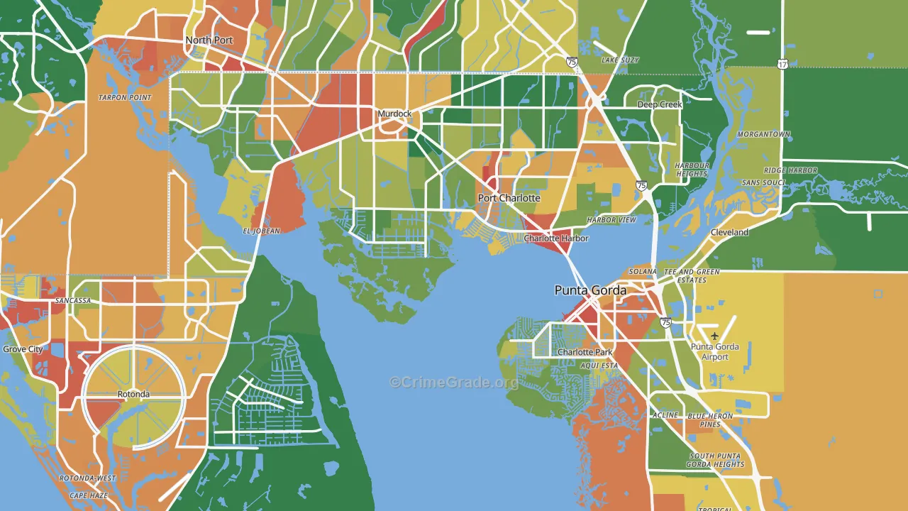Charlotte County, FL Map of Drug-Related Crime Rates