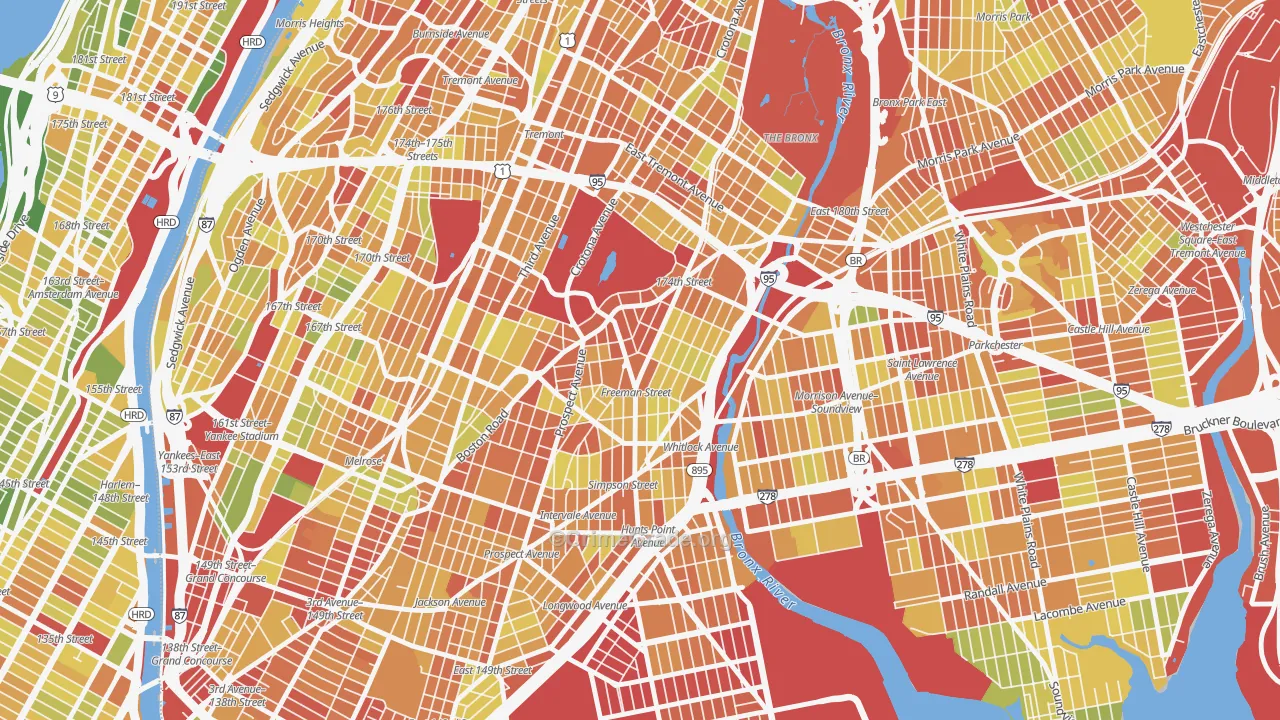 Charlotte Gardens, Bronx, NY Map of Drug-Related Crime Rates