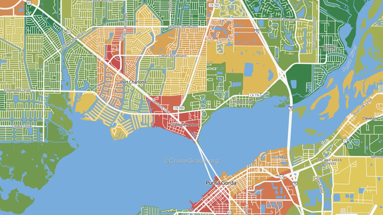Charlotte Harbor, FL Map of Drug-Related Crime Rates
