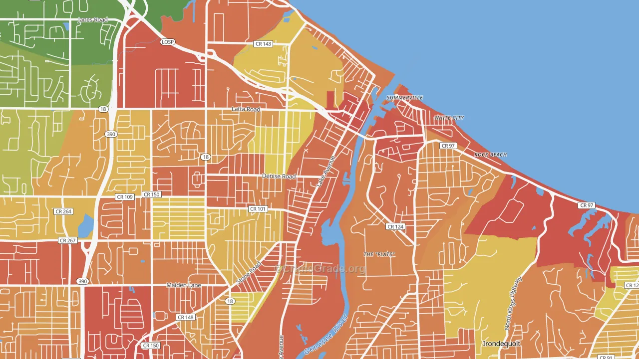 Charlotte, Rochester, NY Map of Drug-Related Crime Rates