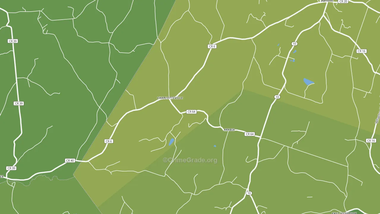 Charlotteville, NY Map of Drug-Related Crime Rates
