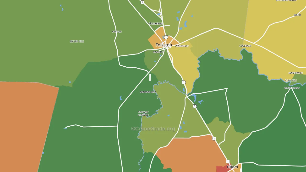 Charlton County, GA Map of Drug-Related Crime Rates