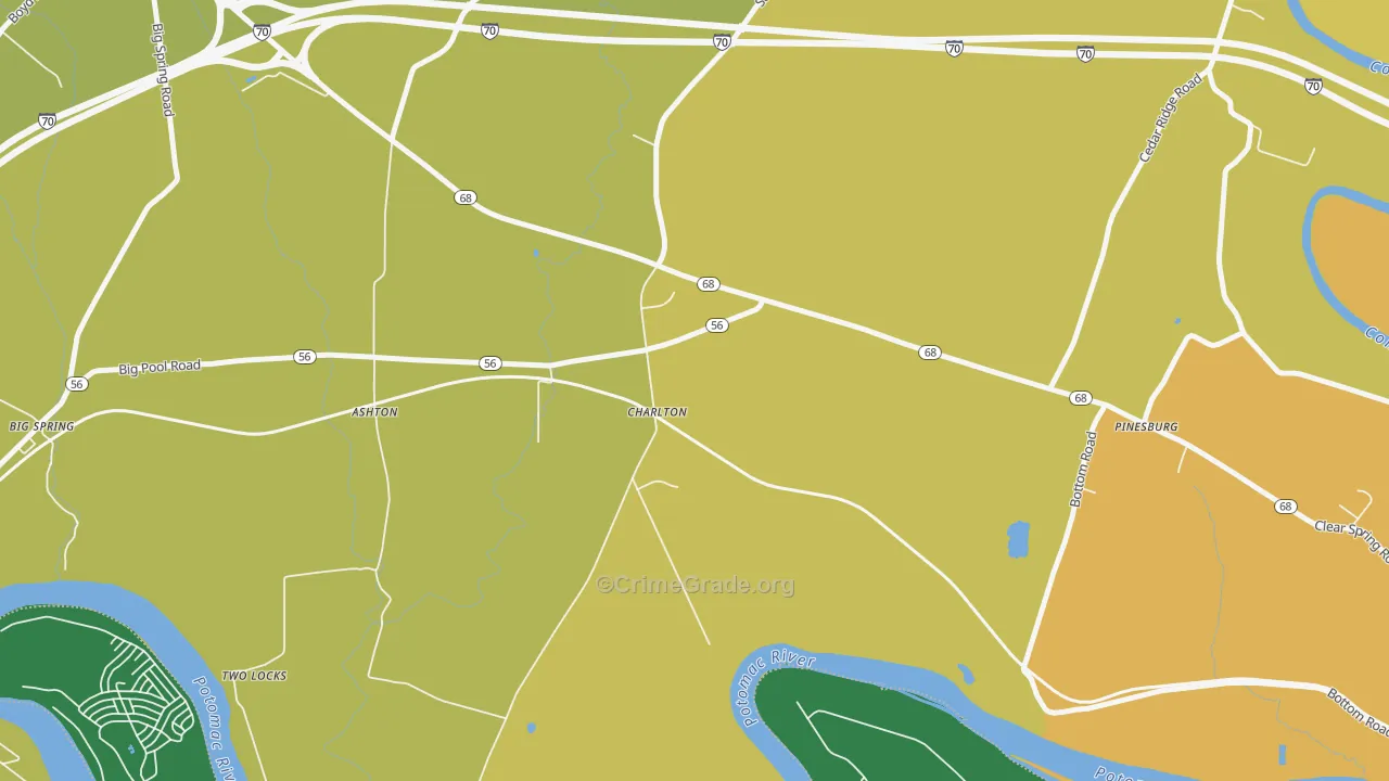 Charlton, MD Map of Drug-Related Crime Rates