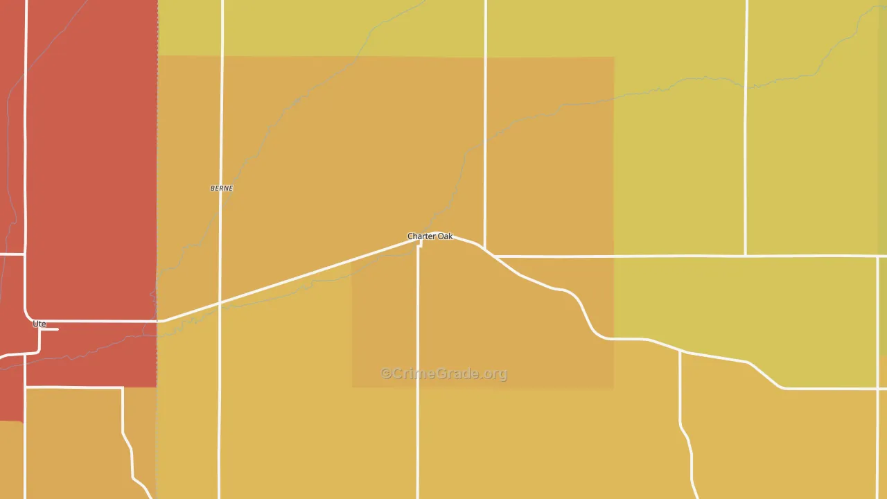 Charter Oak, IA Map of Drug-Related Crime Rates