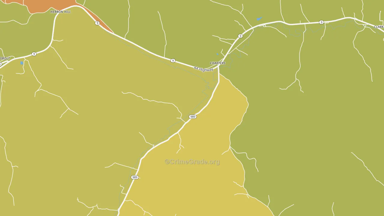 Charters, KY Map of Drug-Related Crime Rates