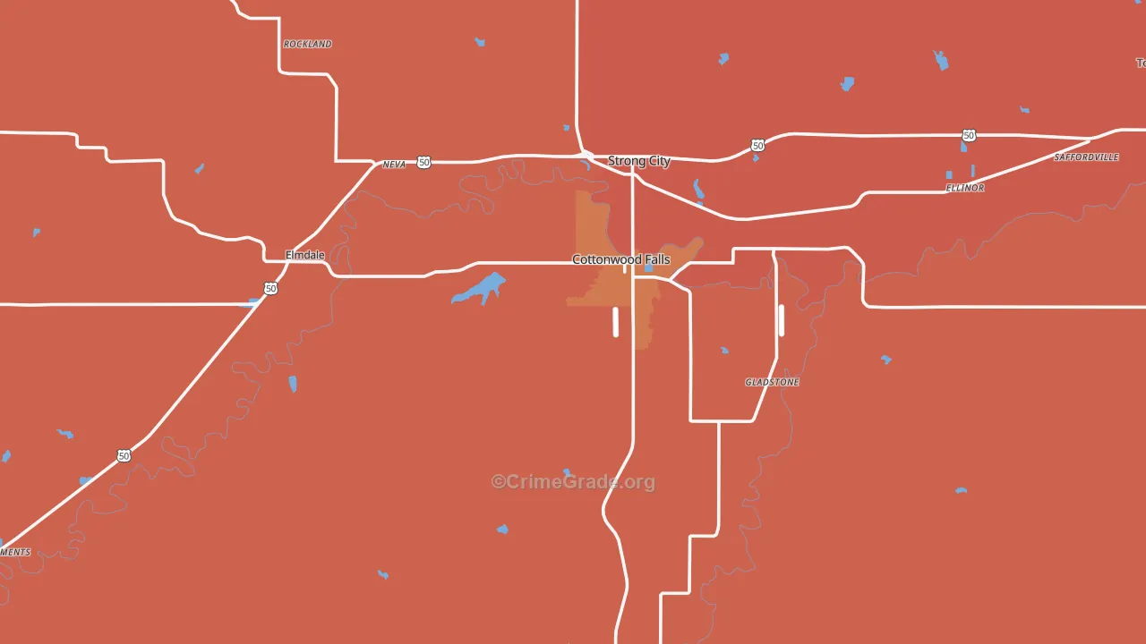 Chase County, KS Map of Drug-Related Crime Rates