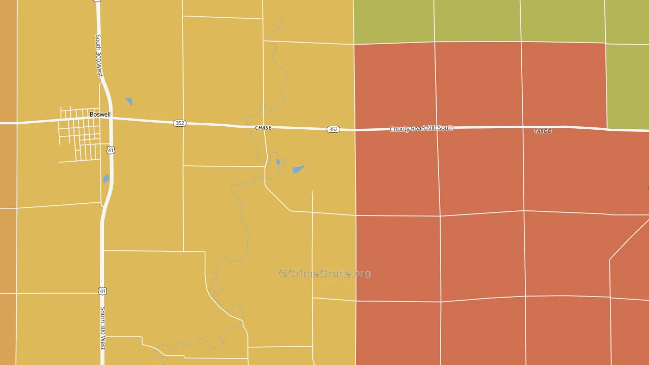 Chase, IN Map of Drug-Related Crime Rates
