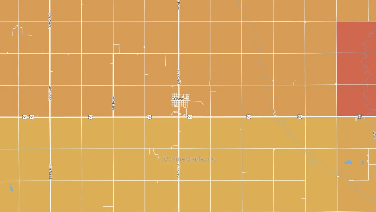 Chase, KS Map of Drug-Related Crime Rates