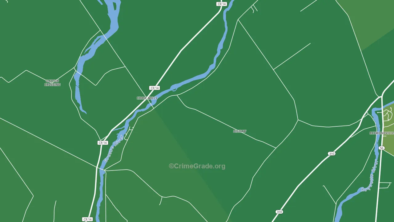 Chase Mills, NY Map of Drug-Related Crime Rates