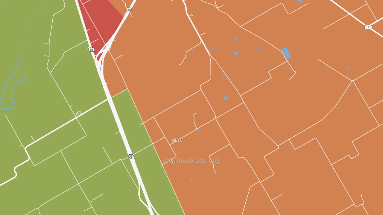 Chat, TX Map of Drug-Related Crime Rates