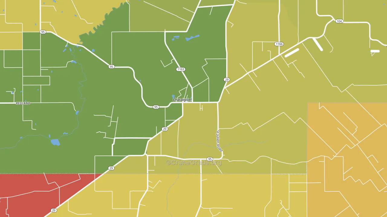 Chataignier, LA Map of Drug-Related Crime Rates