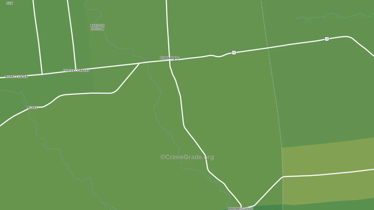 Chateaugay, NY Map of Drug-Related Crime Rates