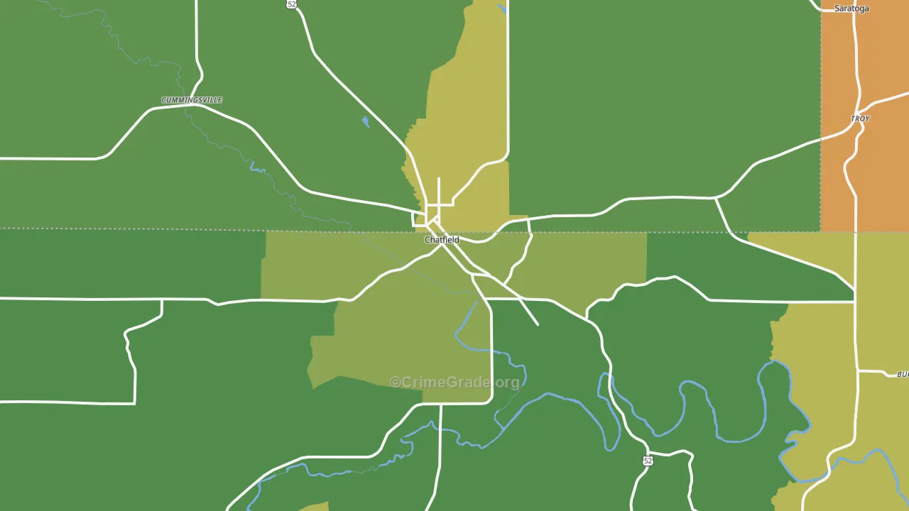 Chatfield, MN Map of Drug-Related Crime Rates
