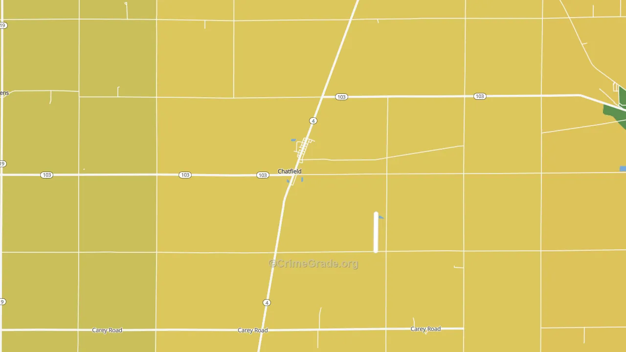 Chatfield, OH Map of Drug-Related Crime Rates