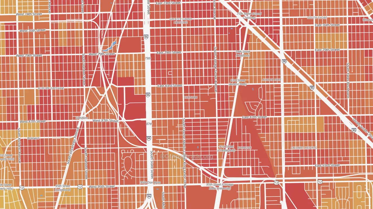 Chatham, Chicago, IL Map of Drug-Related Crime Rates