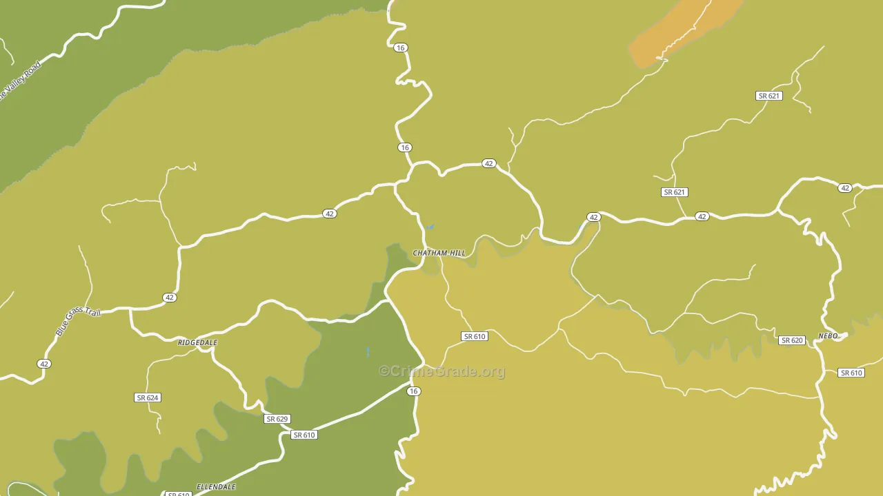 Chatham Hill, VA Map of Drug-Related Crime Rates