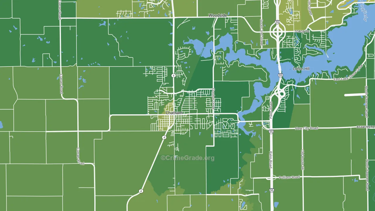 Chatham, IL Map of Drug-Related Crime Rates