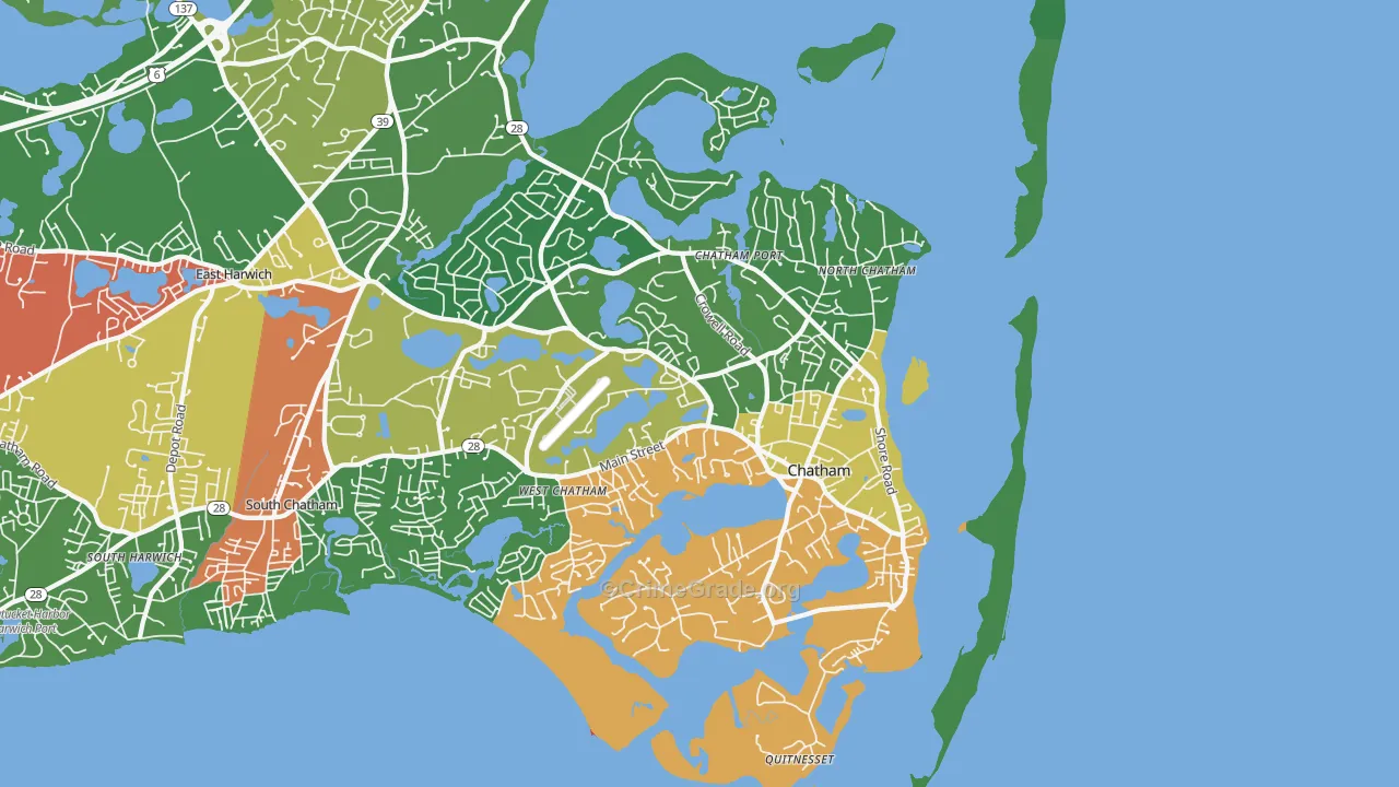Chatham, MA Map of Drug-Related Crime Rates