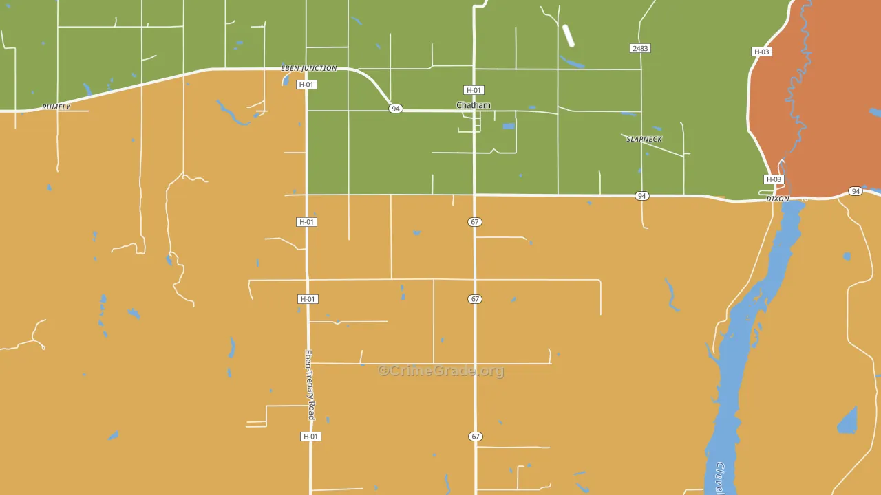 Chatham, MI Map of Drug-Related Crime Rates