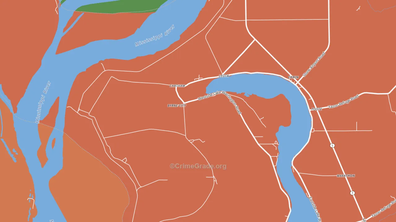 Chatham, MS Map of Drug-Related Crime Rates