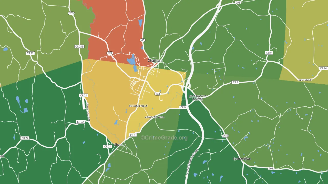 Chatham, NY Map of Drug-Related Crime Rates