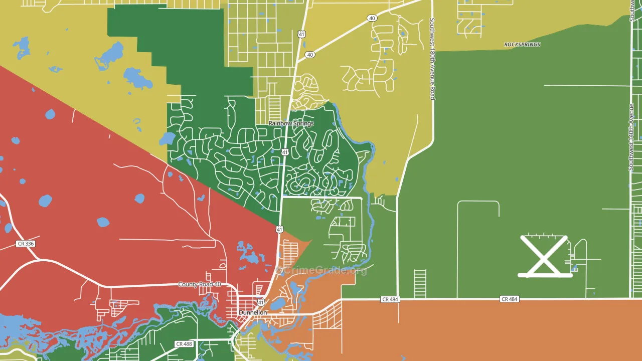 Chatmar, FL Map of Drug-Related Crime Rates
