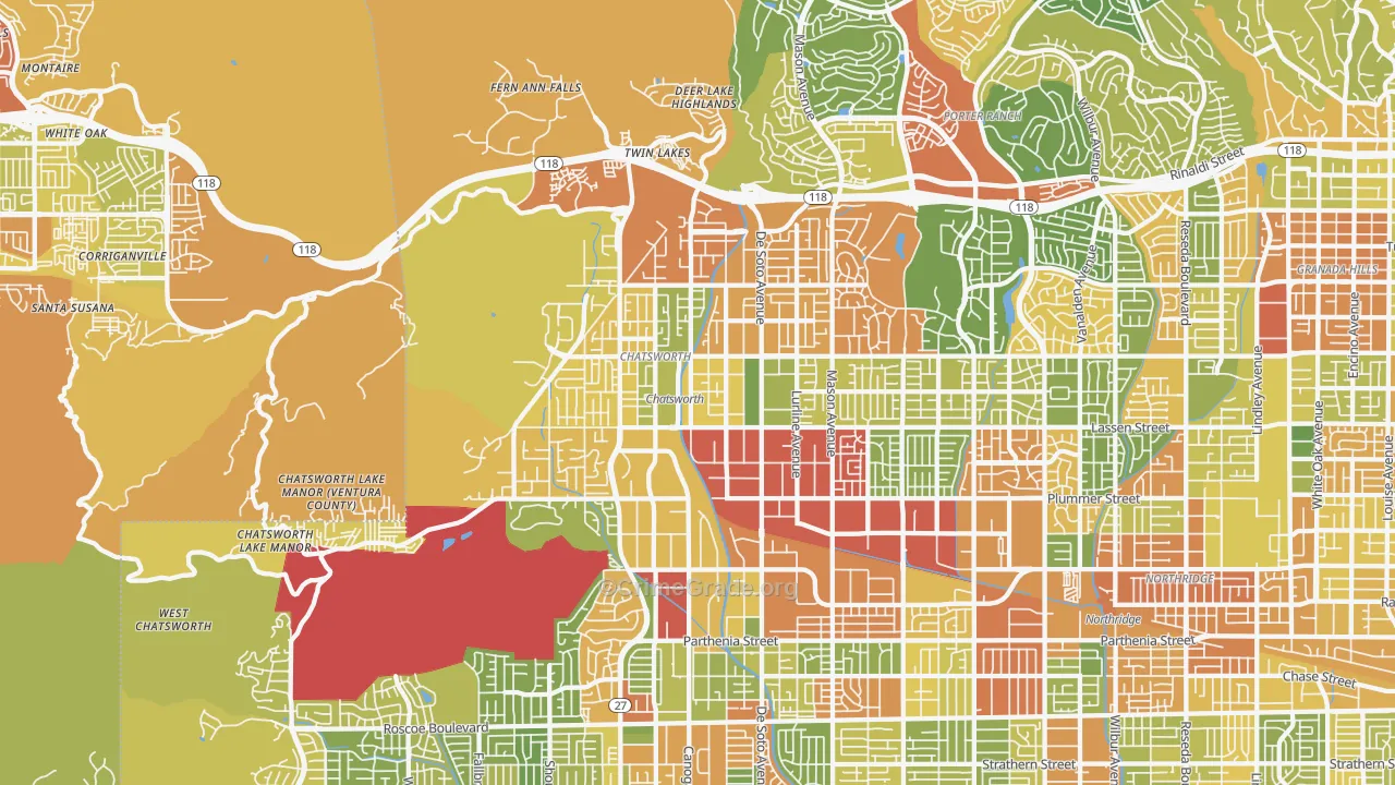 Chatsworth, CA Map of Drug-Related Crime Rates