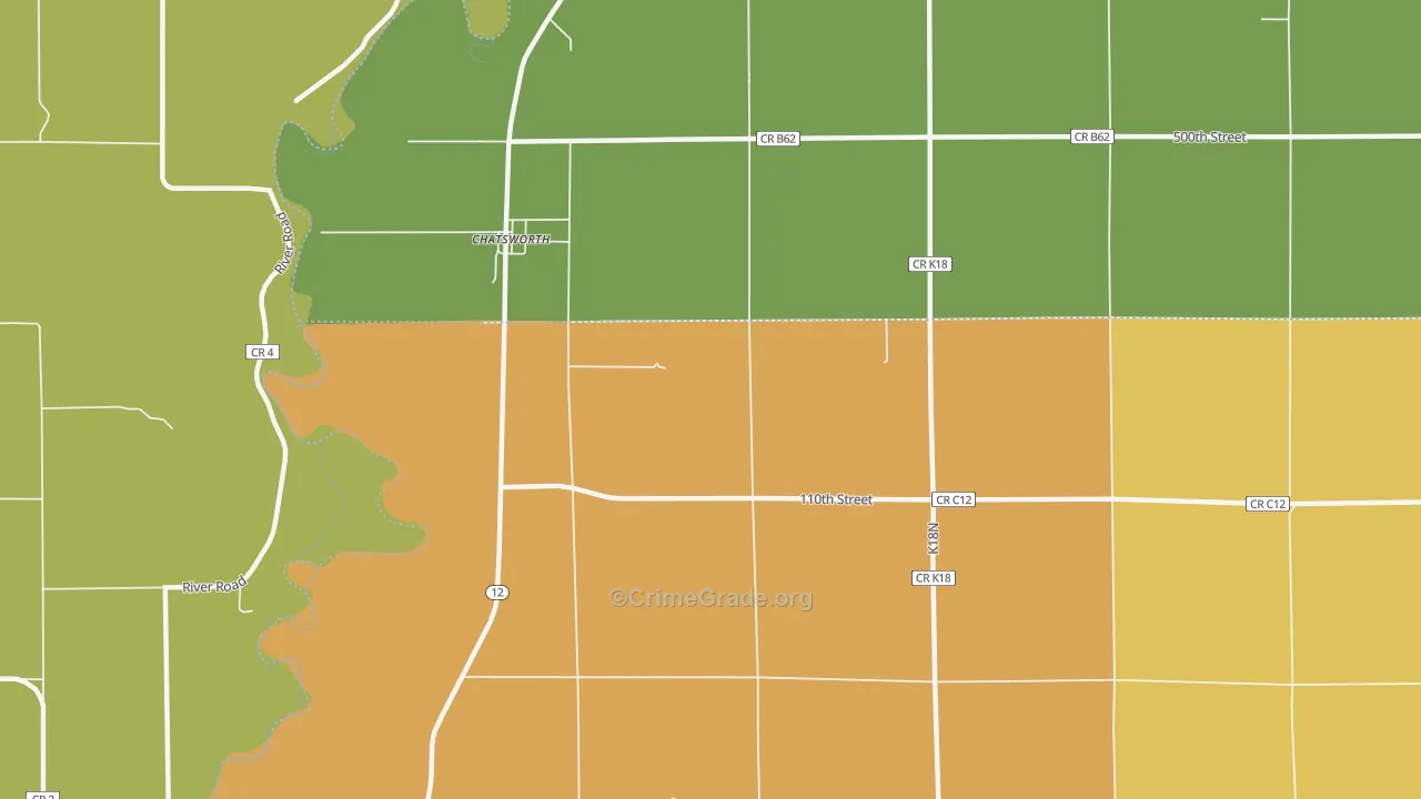 Chatsworth, IA Map of Drug-Related Crime Rates