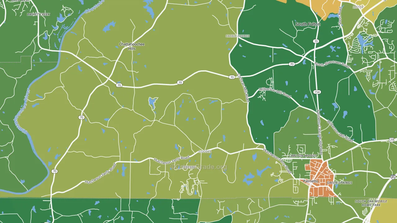 Chattahoochee Hills, GA Map of Drug-Related Crime Rates