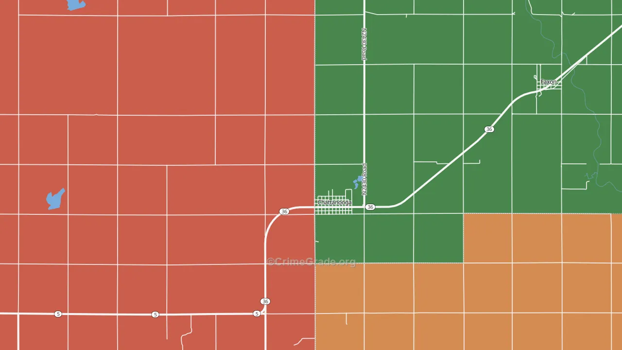 Chattanooga, OK Map of Drug-Related Crime Rates