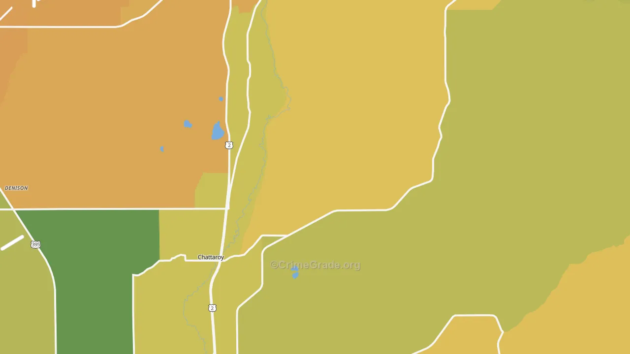 Chattaroy, WA Map of Drug-Related Crime Rates
