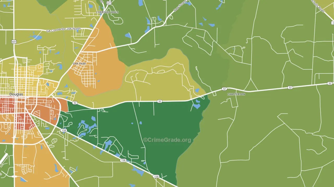 Chatterton, GA Map of Drug-Related Crime Rates