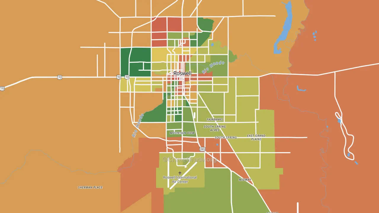 Chaves County, NM Map of Drug-Related Crime Rates