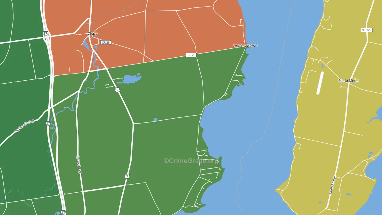 Chazy Landing, NY Map of Drug-Related Crime Rates