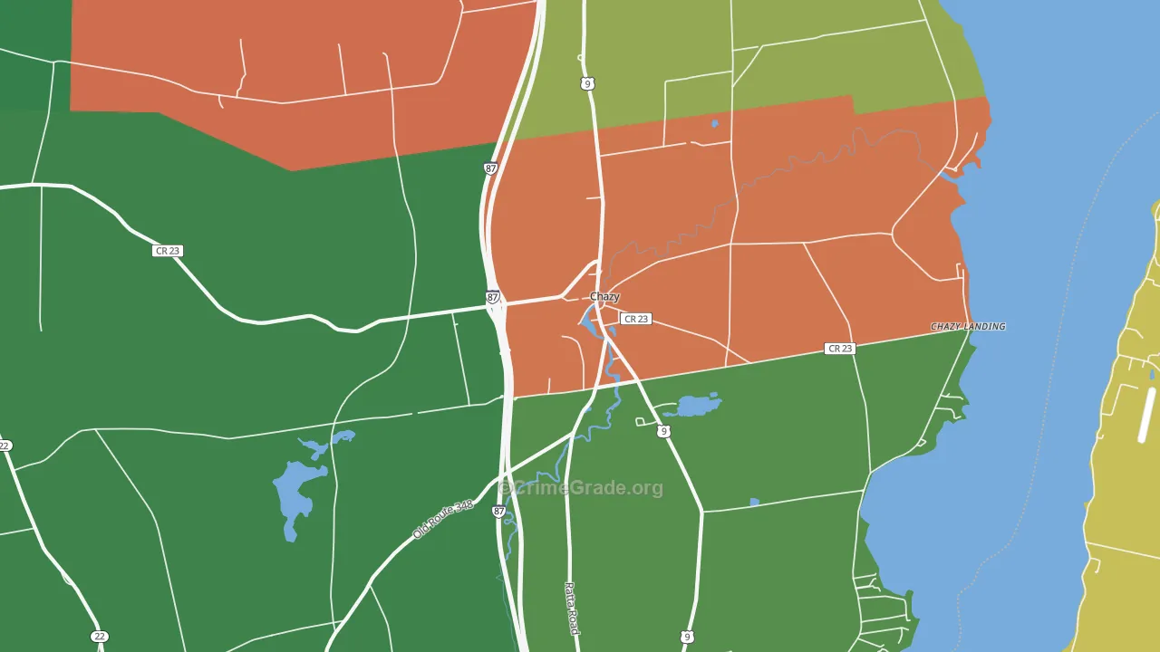 Chazy, NY Map of Drug-Related Crime Rates