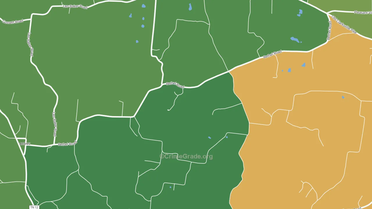 Cheap Hill, TN Map of Drug-Related Crime Rates