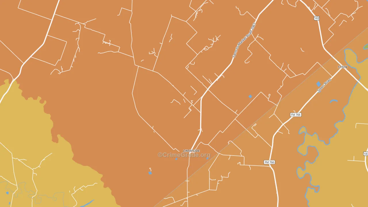 Cheapside, TX Map of Drug-Related Crime Rates