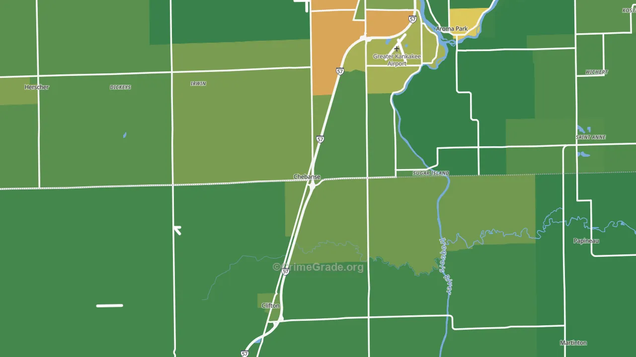 Chebanse, IL Map of Drug-Related Crime Rates