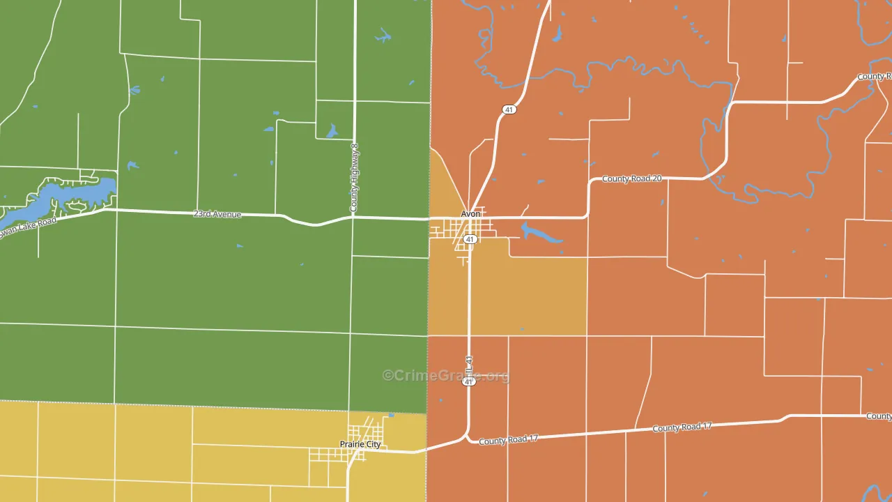 Checkrow, IL Map of Drug-Related Crime Rates