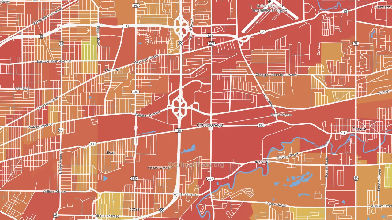 Cheektowaga, NY Map of Drug-Related Crime Rates