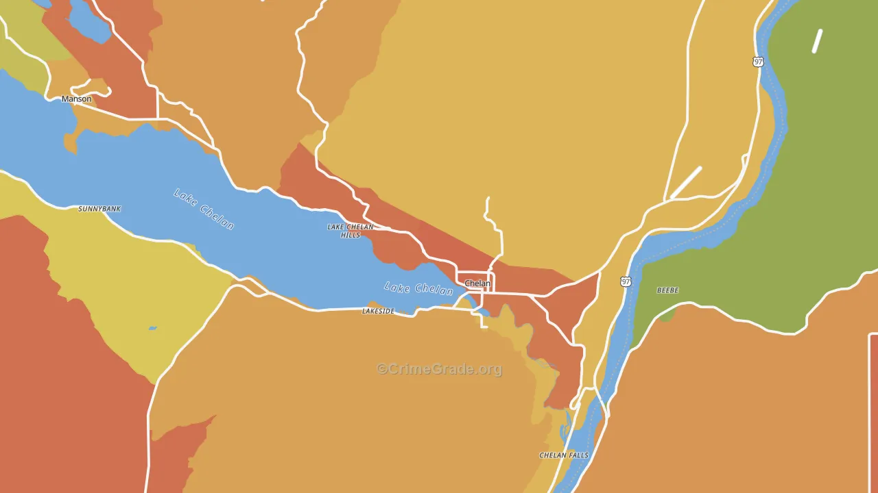 Chelan, WA Map of Drug-Related Crime Rates