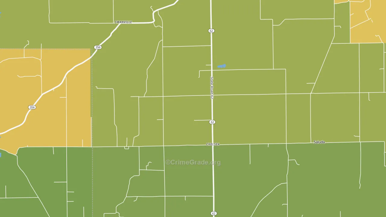 Chelsea, IN Map of Drug-Related Crime Rates